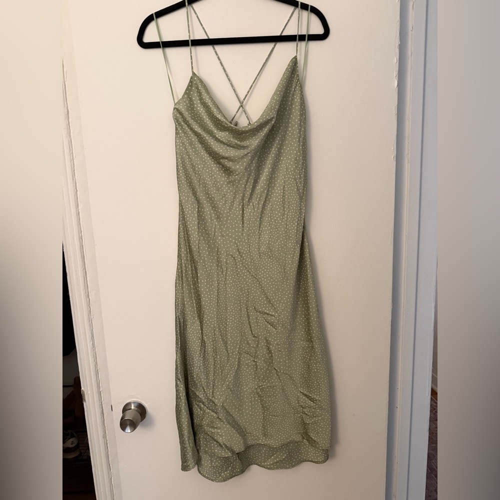 Green Woolworths Polka Dot Slip Dress